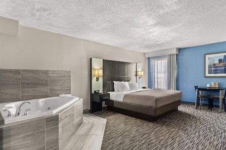 In-room safe, desk, laptop workspace, blackout drapes