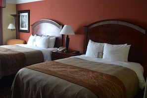 Premium bedding, pillow-top beds, in-room safe, desk