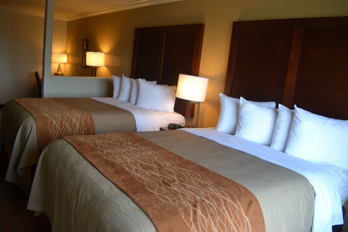 Premium bedding, pillowtop beds, in-room safe, desk