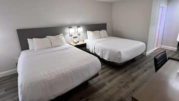 Premium bedding, pillowtop beds, in-room safe, desk