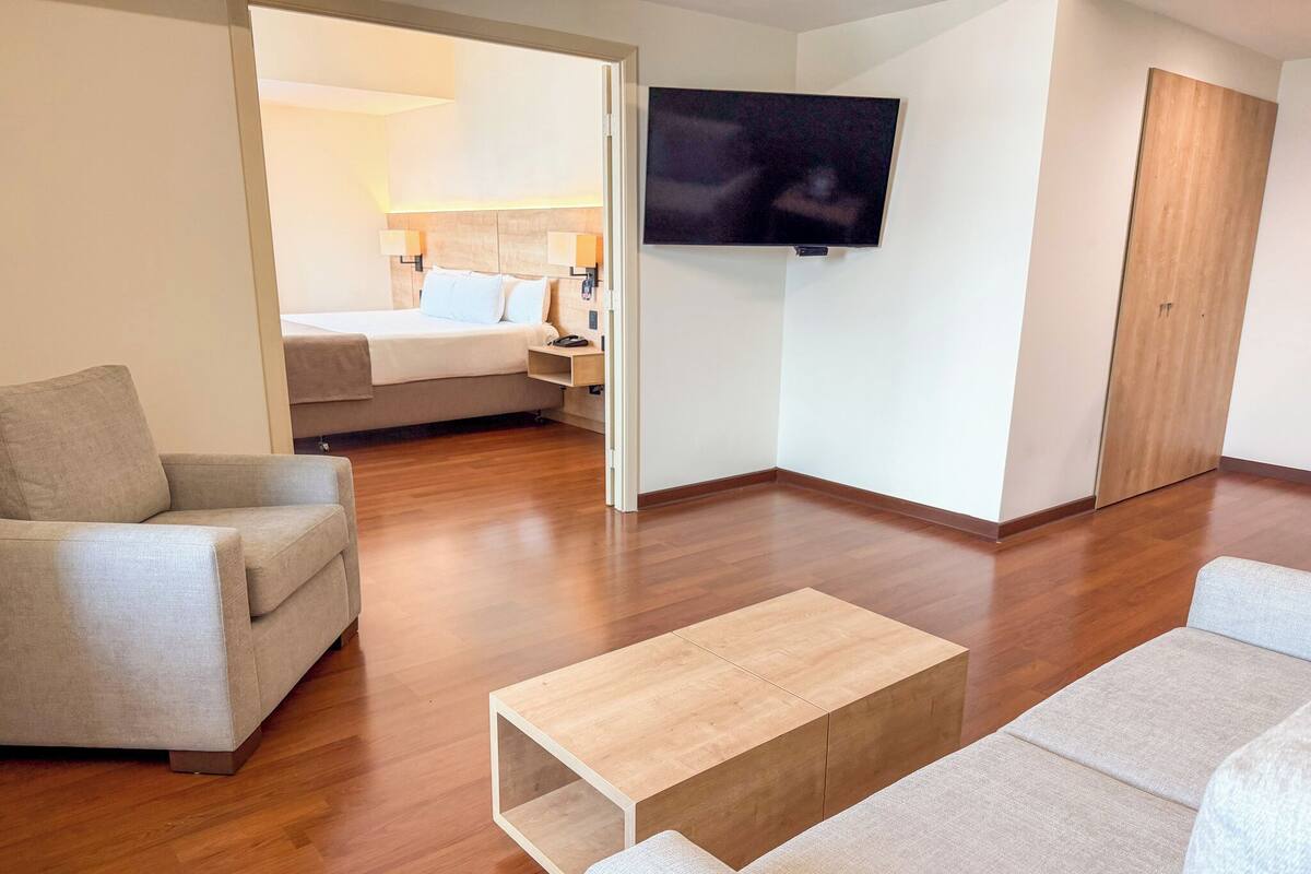 Apartamento, 1 cama de matrimonio grande con sofá cama, cocina básica | 1 dormitorio, colchones con acolchado adicional, caja fuerte