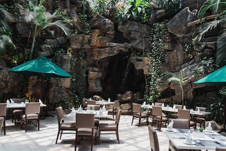 Se sirven desayunos y cocina internacional, con vista al jardín