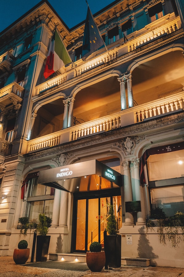 Front of property – evening/night