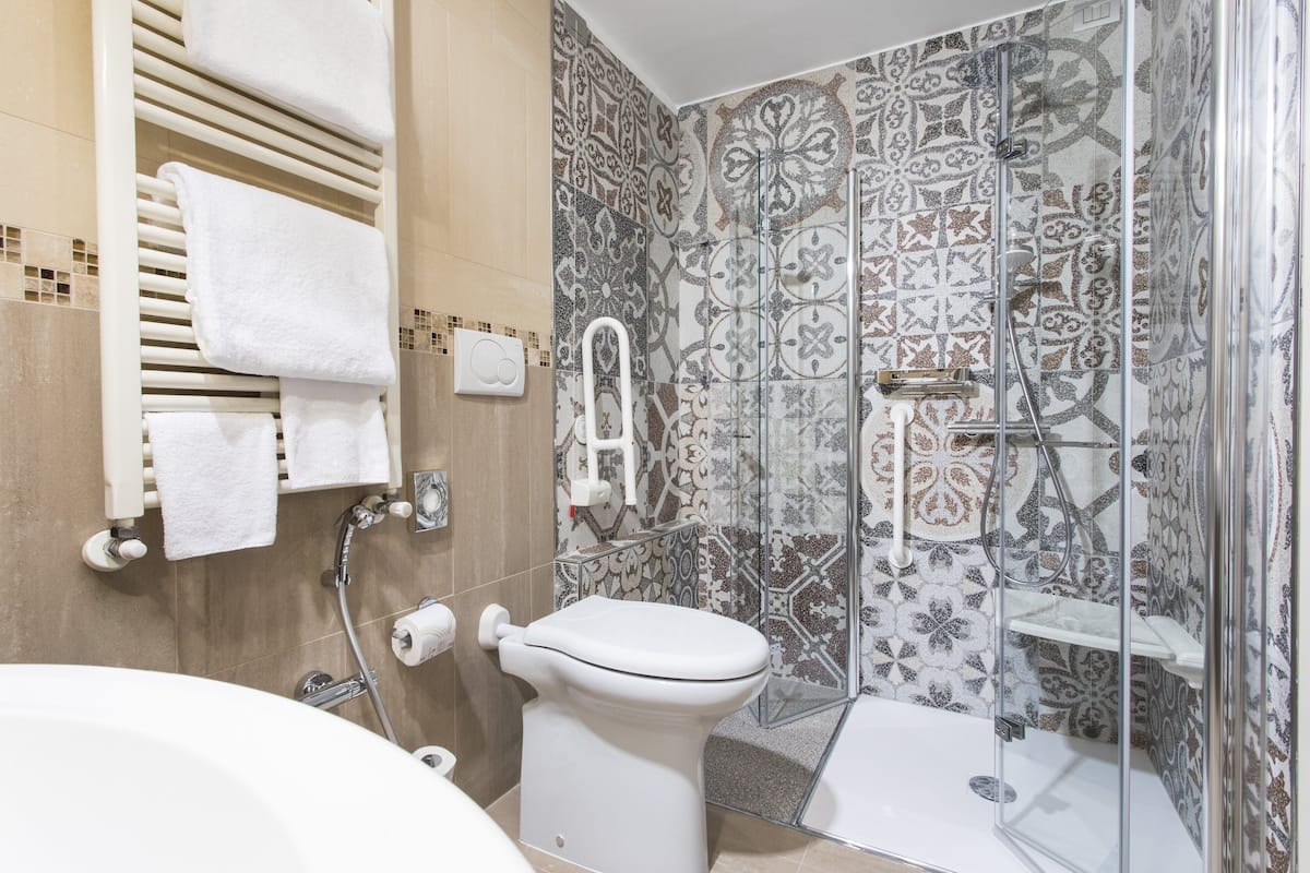 standard room, 1 king bed, accessible | bathroom | shower, designer toiletries, hair dryer, bidet