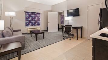 Room, 1 King Bed, Non Smoking, Kitchenette (Shower Only;with Sofabed) | Hypo-allergenic bedding, individually furnished, desk, laptop workspace