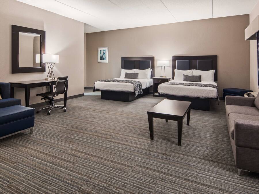 Hypo-allergenic bedding, individually furnished, desk, laptop workspace