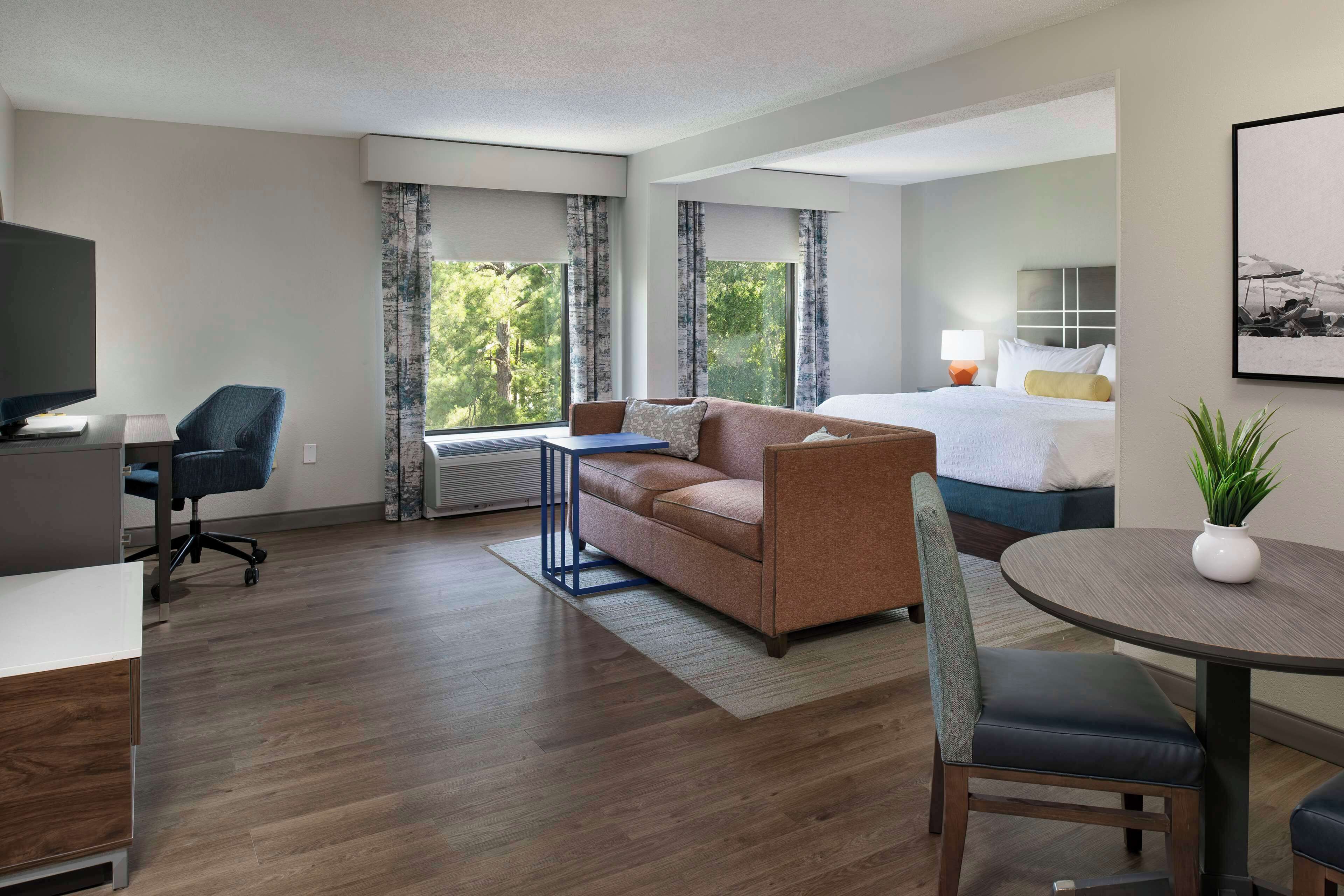 one bedroom suite  one king bed with jetted tub | living area | 40-inch lcd tv with cable channels, tv