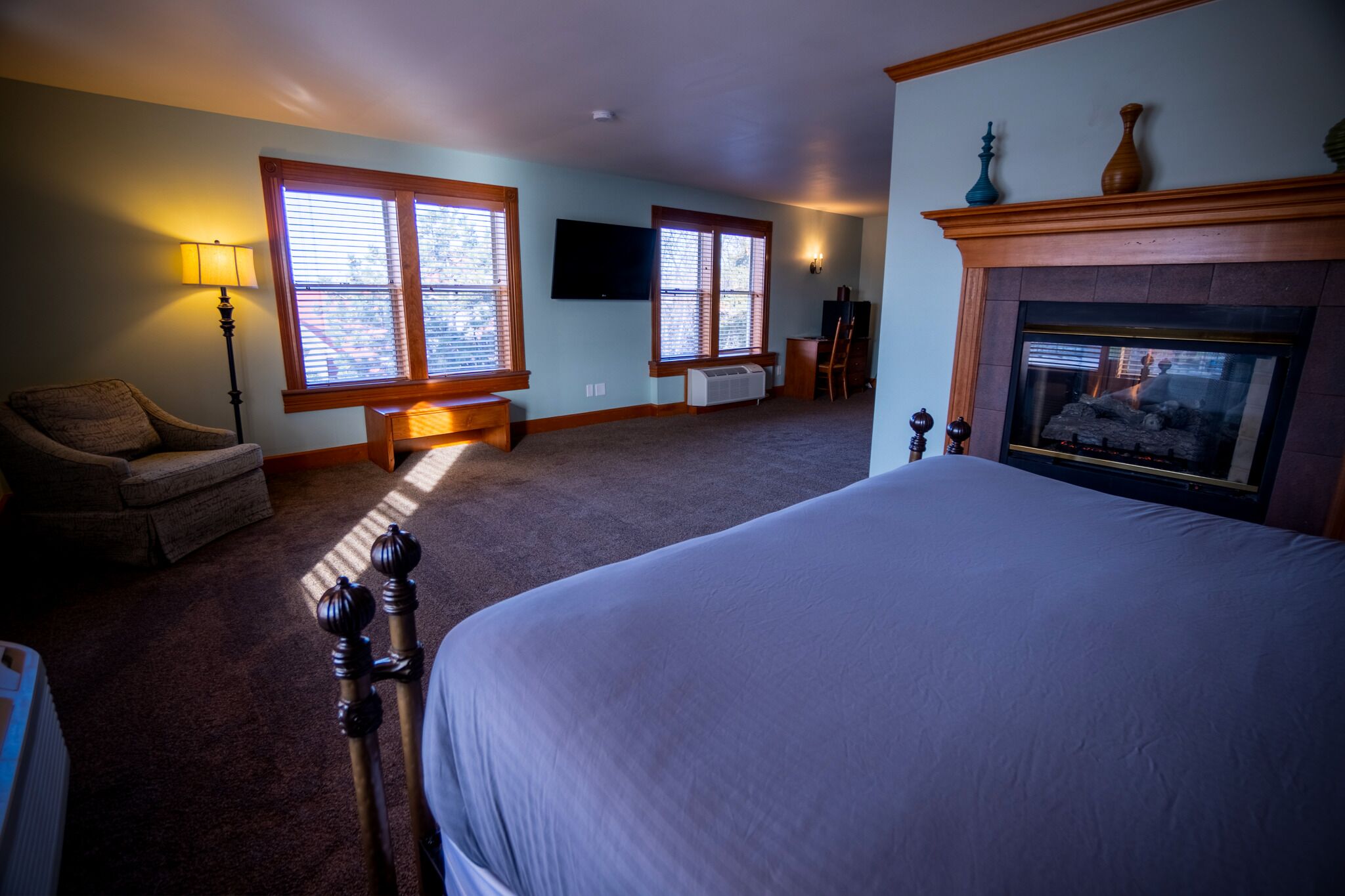 master king suite with fireplace | 1 bedroom, laptop workspace, iron/ironing board, free wifi