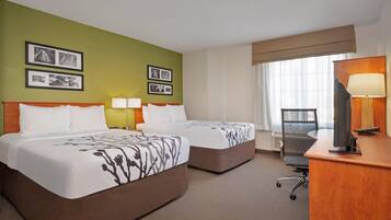 Standard-Doppelzimmer, 2 Doppelbetten, Nichtraucher | Schreibtisch, Bügeleisen/Bügelbrett, kostenlose Babybetten