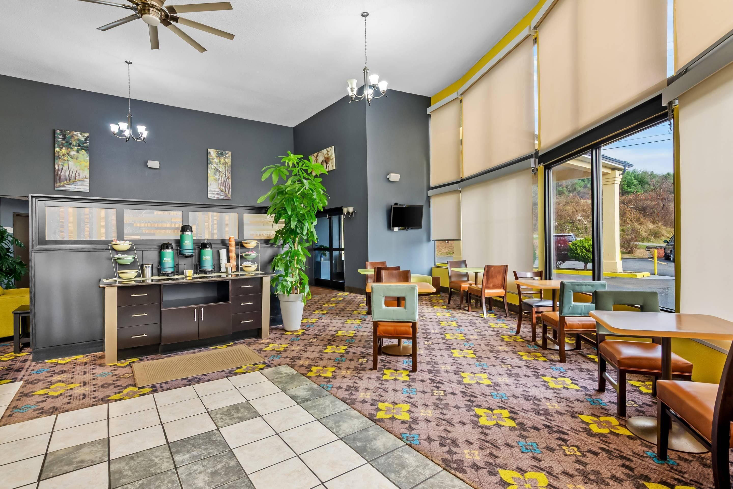 Free daily self-serve breakfast