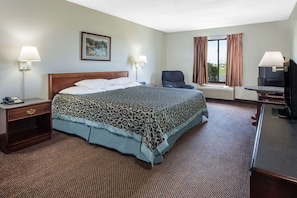 Desk, blackout drapes, iron/ironing board, free WiFi