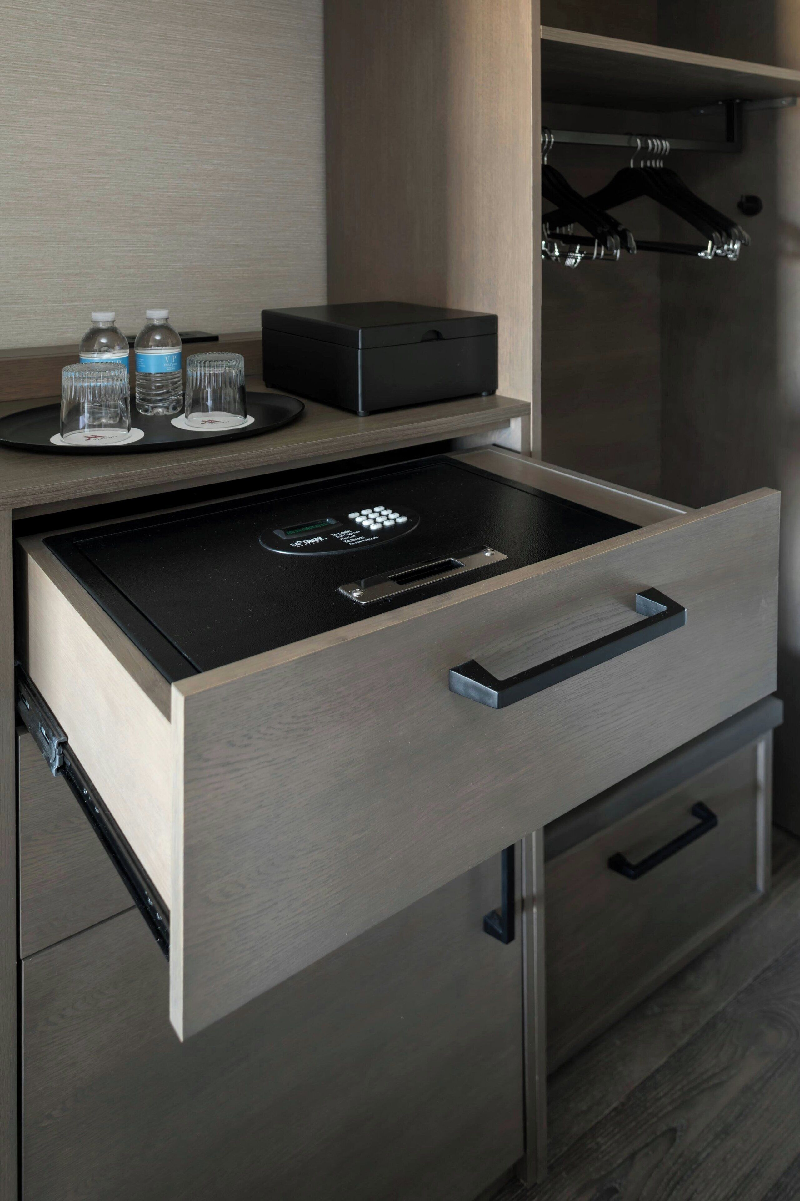 in-room safe, desk, blackout curtains, iron/ironing board