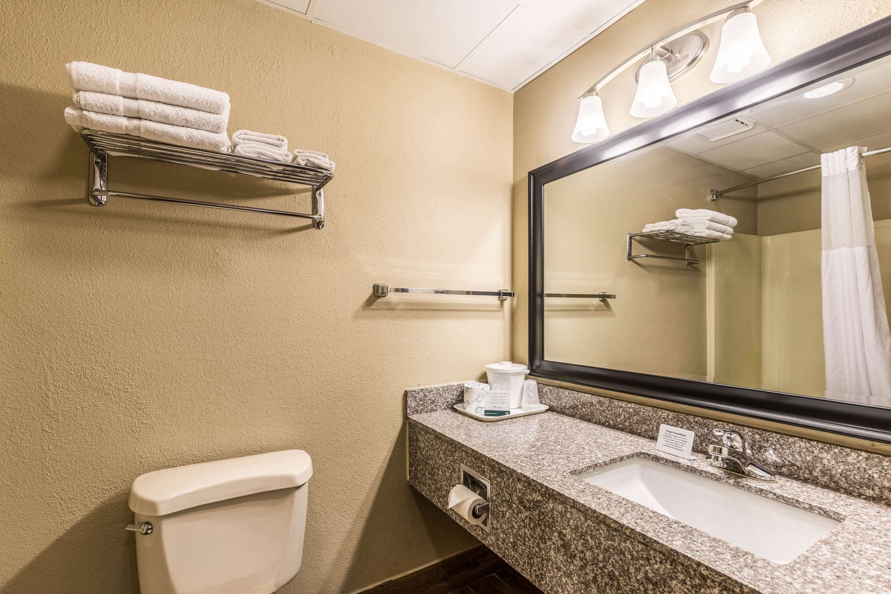 standard room, 2 queen beds, non smoking | bathroom | rainfall showerhead, hair dryer, towels