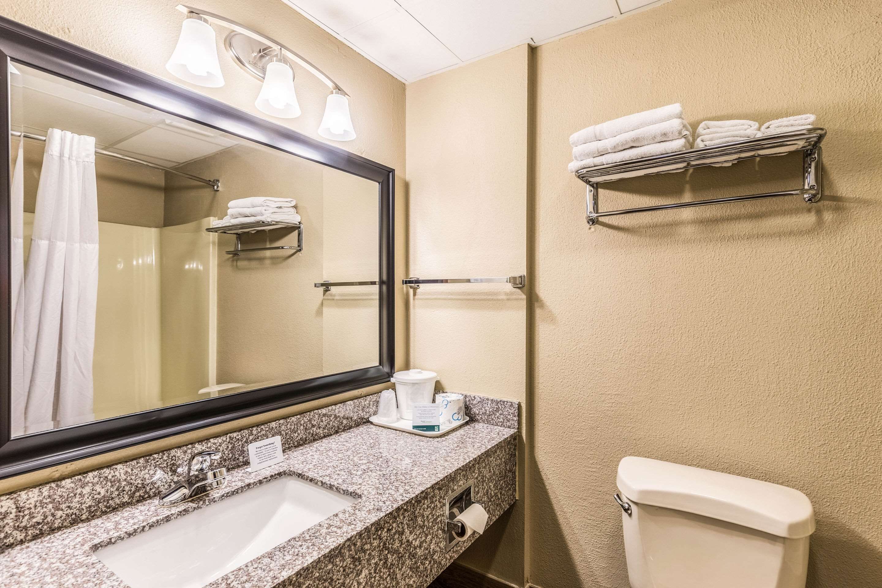 standard room, 1 king bed, non smoking | bathroom | rainfall showerhead, hair dryer, towels