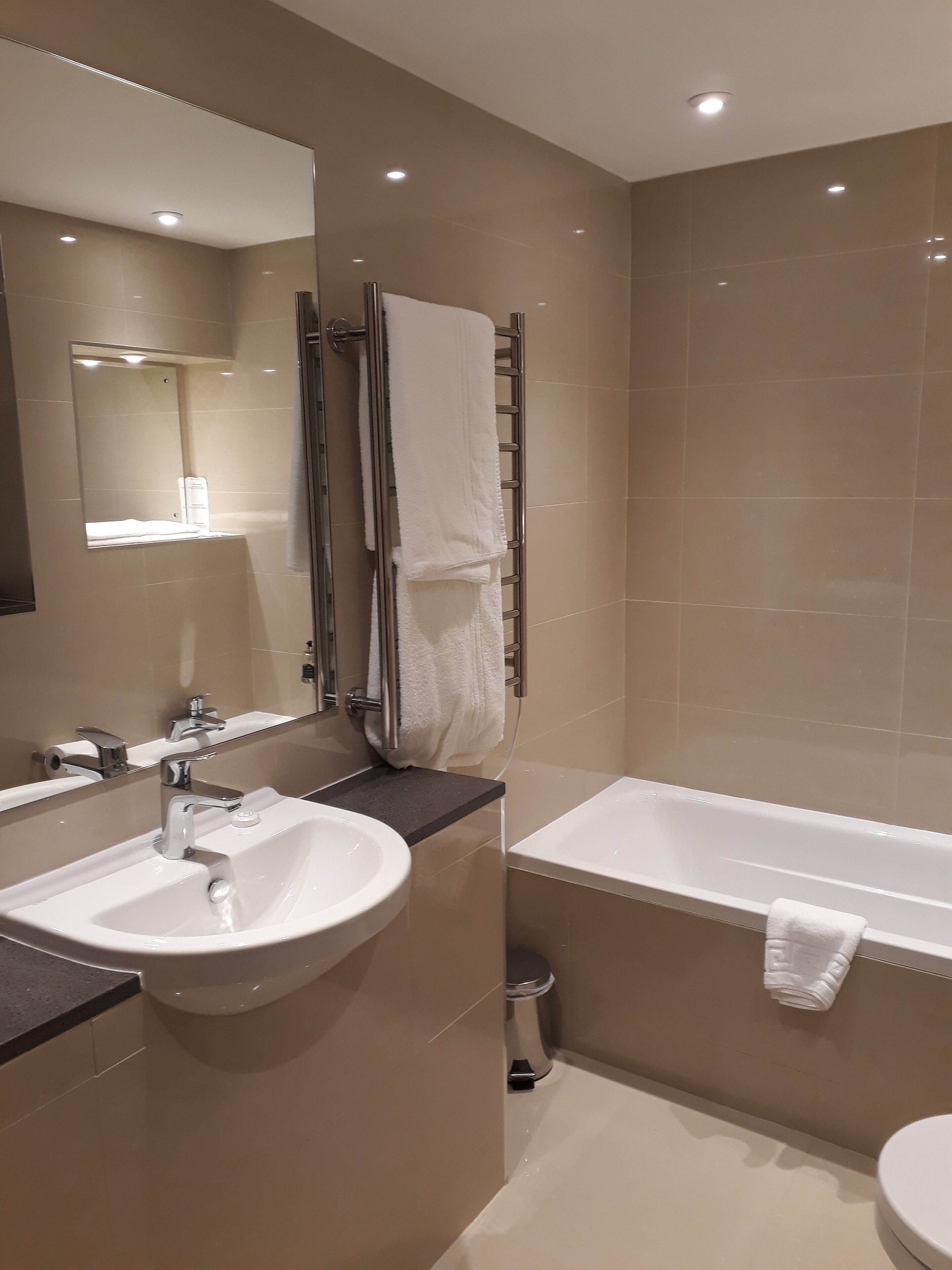 shower, free toiletries, hair dryer, bathrobes