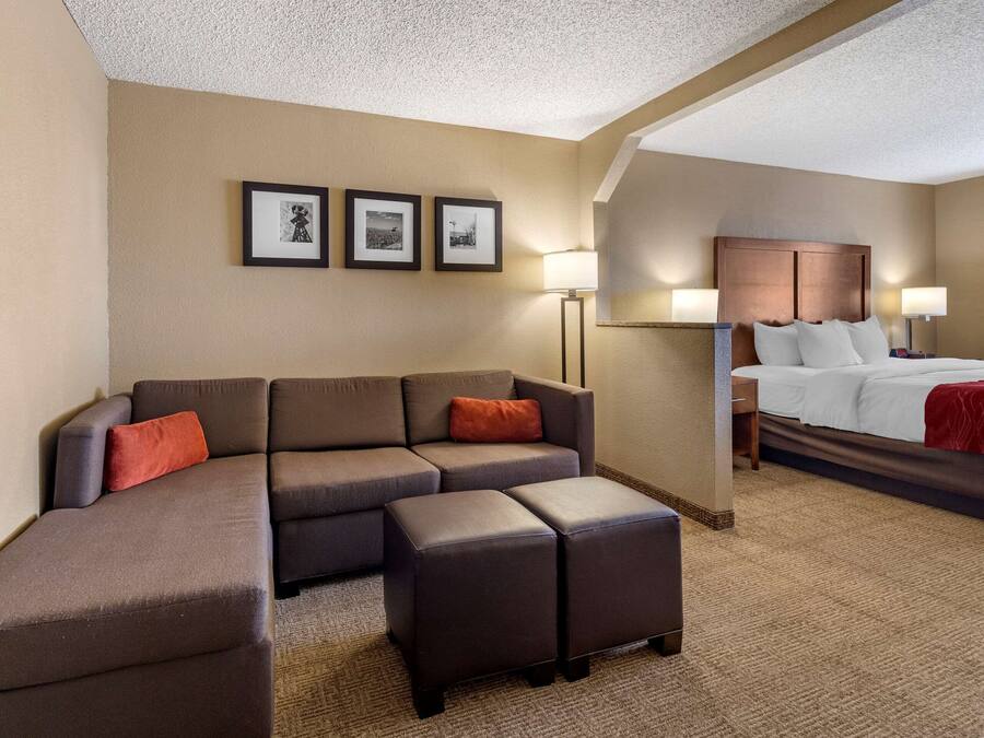 Suite, 1 cama de matrimonio grande con sofá cama, accesible para personas con discapacidad | Caja fuerte, tabla de planchar con plancha, wifi gratis y ropa de cama