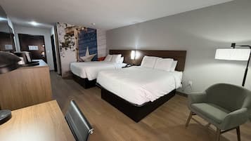 Down duvets, pillow-top beds, desk, laptop workspace