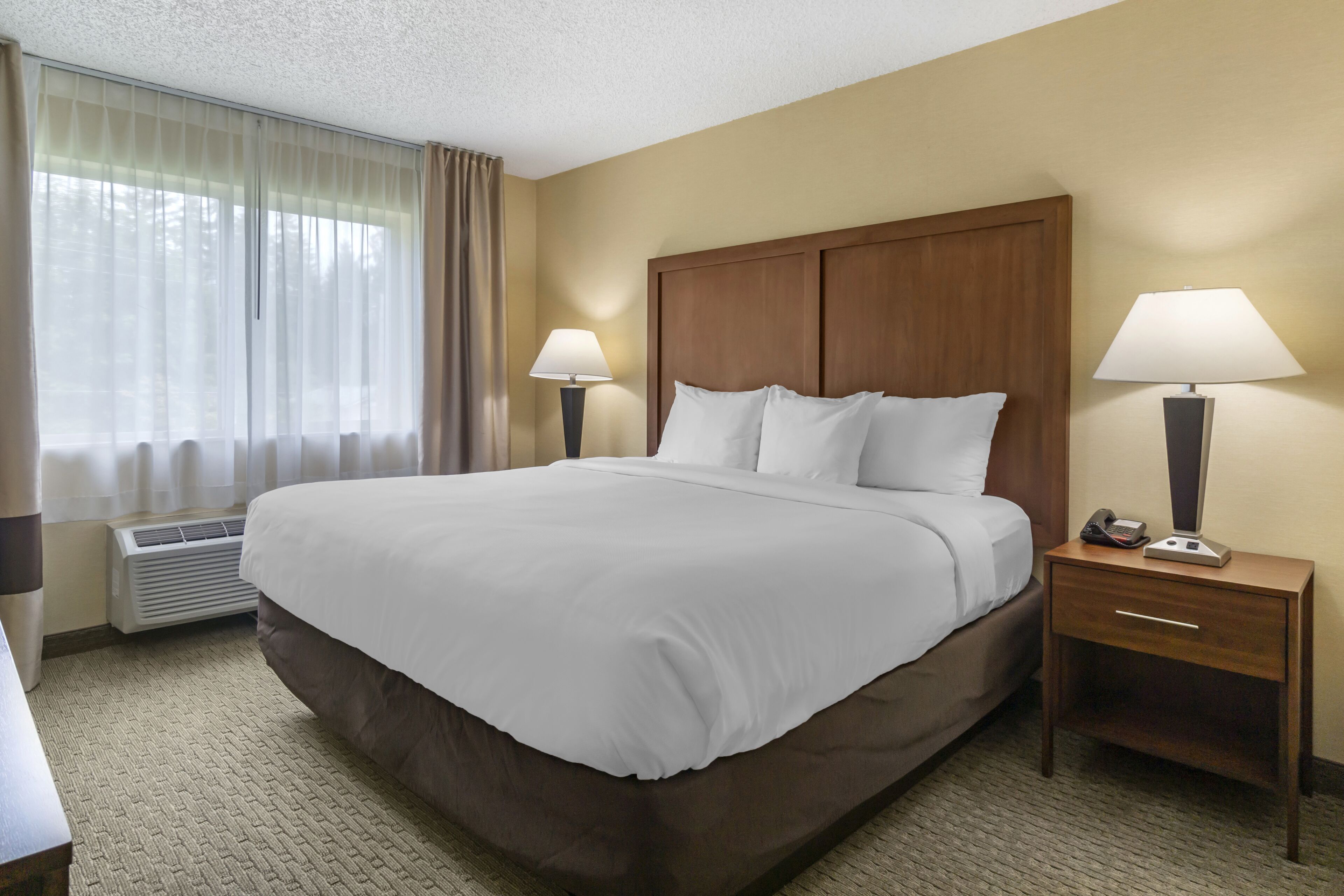 1 bedroom, pillow-top beds, blackout curtains, iron/ironing board