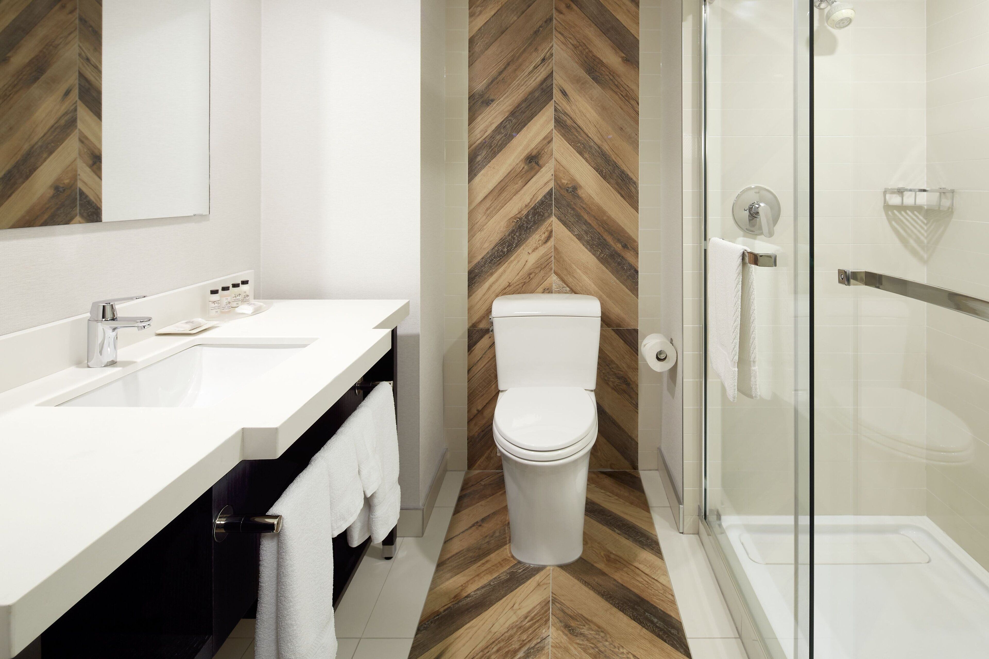 free toiletries, hair dryer, towels