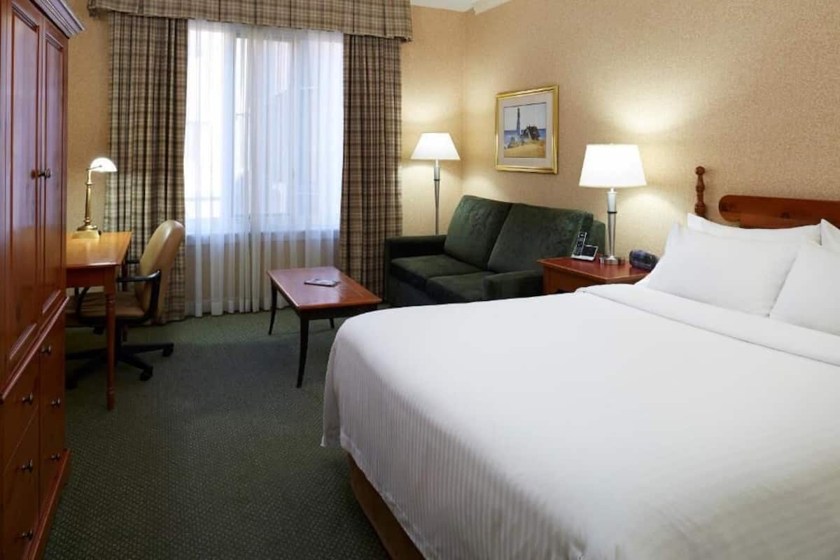 Premium bedding, desk, blackout curtains, iron/ironing board