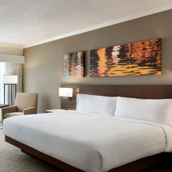 Desk, laptop workspace, blackout curtains, iron/ironing board