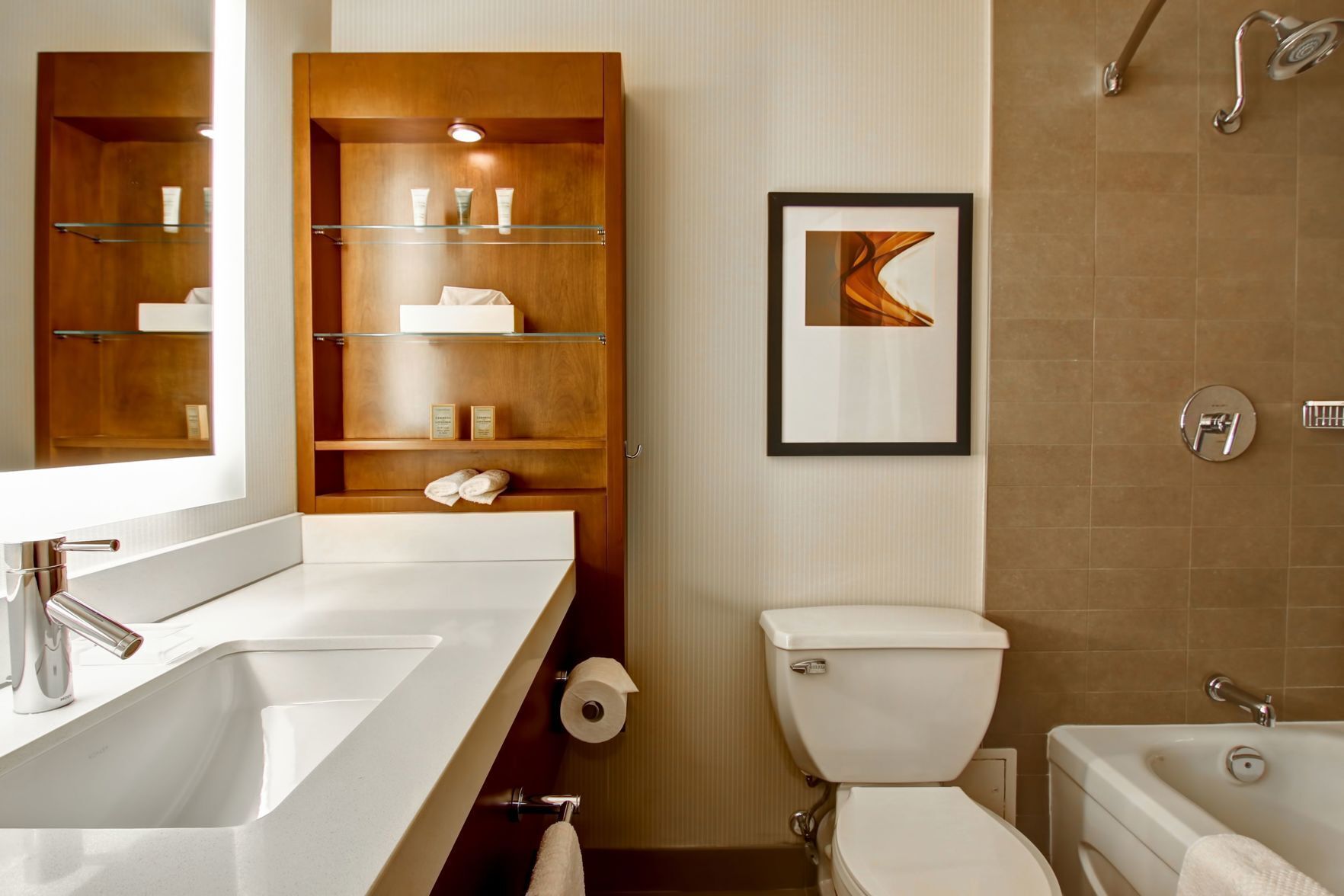 Bathroom | Shower, free toiletries, hair dryer, towels