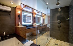 Suite, 2 Bedrooms (The Mountain Suite, 2 King Beds) | Bathroom | Combined shower/tub, designer toiletries, hair dryer, bathrobes - Hilton Whistler Resort & Spa (Whistler)