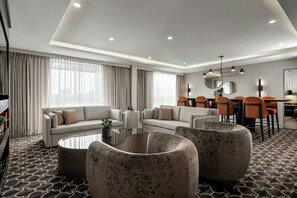 Premium bedding, down duvets, in-room safe, desk