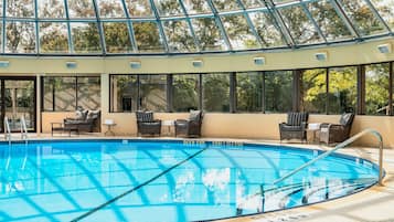 Indoor pool, open 6:30 AM to 11:00 PM, sun loungers