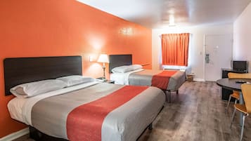 Desk, blackout curtains, soundproofing, free WiFi