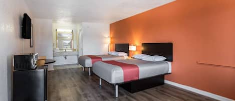 Desk, blackout drapes, soundproofing, free WiFi