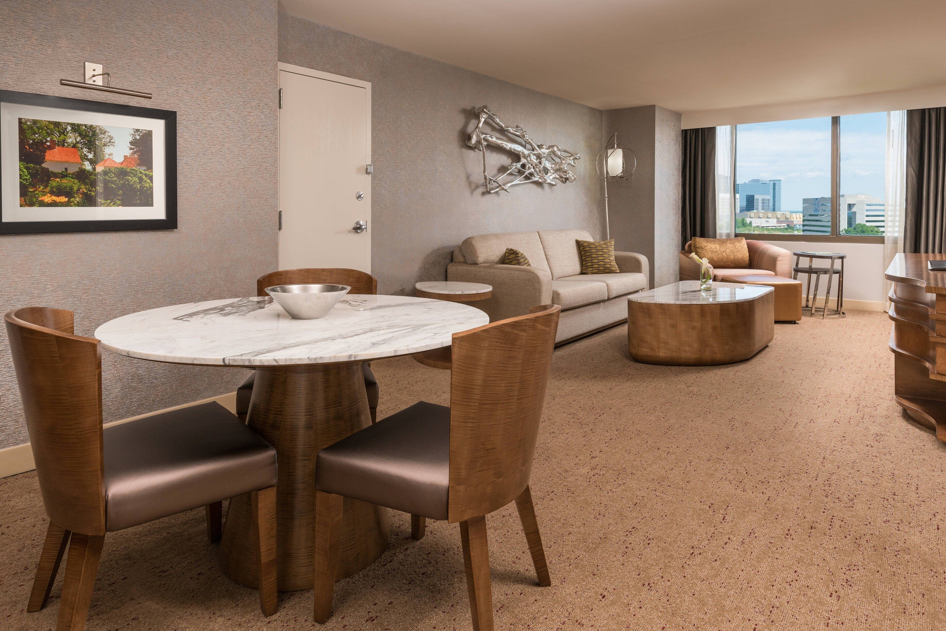 hypo-allergenic bedding, pillow-top beds, in-room safe, desk