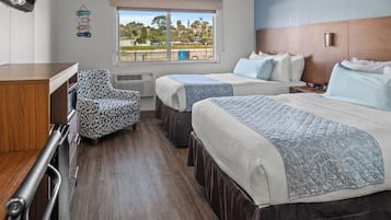 Room, 2 Double Beds, Non Smoking | Free WiFi, bed sheets, alarm clocks