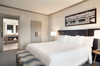 Presidential Suite, 1 King Bed, Non Smoking | In-room safe, desk, laptop workspace, iron/ironing board at Embassy Suites by Hilton Monterey Bay Seaside