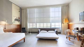 1 bedroom, hypo-allergenic bedding, down duvets, minibar