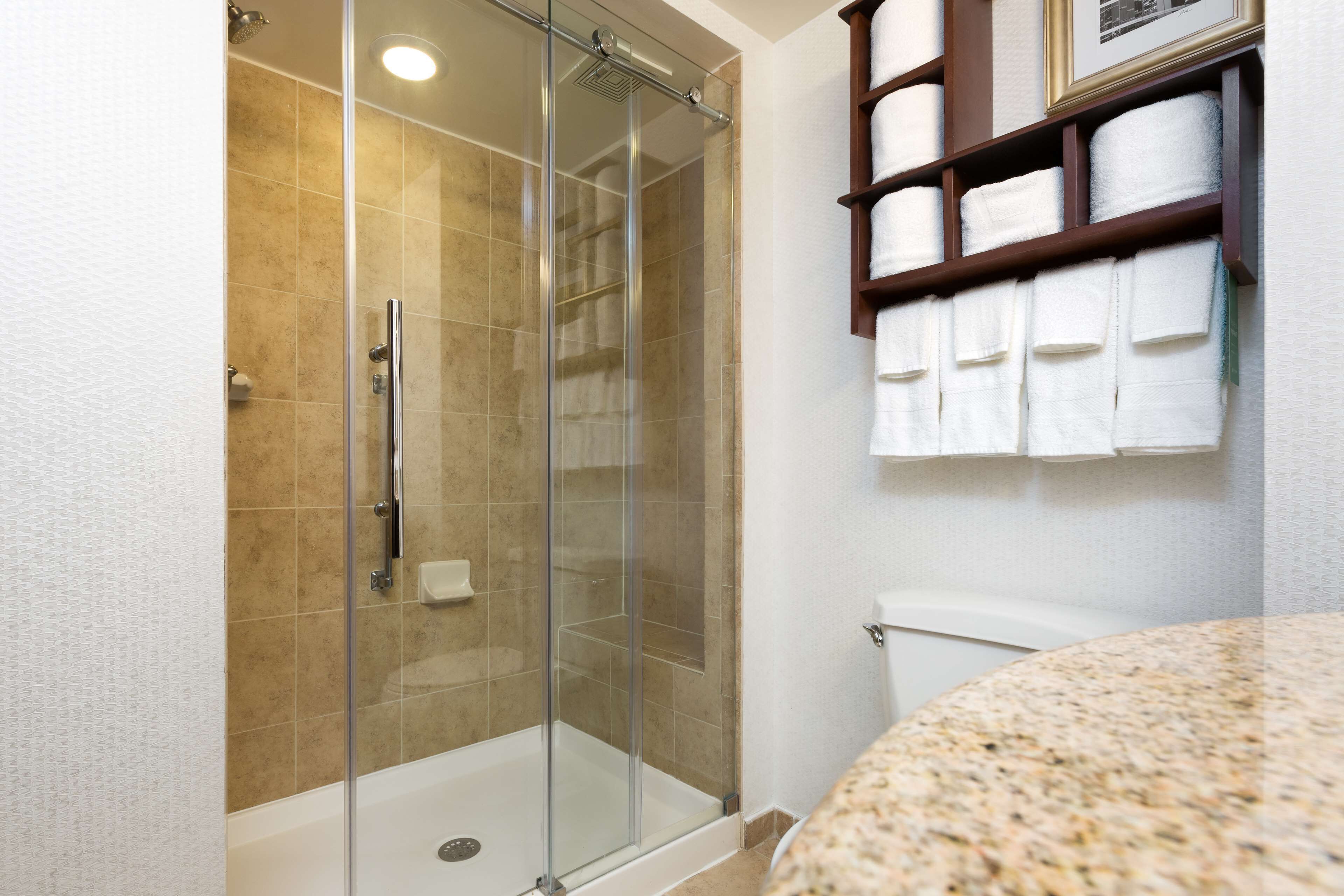 free toiletries, hair dryer, towels