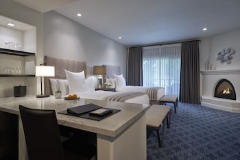Egyptian cotton sheets, premium bedding, pillowtop beds, in-room safe at Ojai Valley Inn