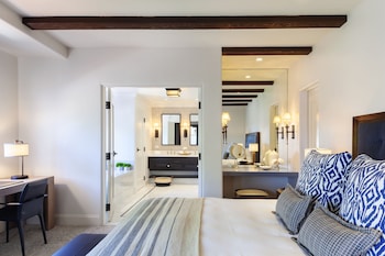 Egyptian cotton sheets, premium bedding, pillowtop beds, in-room safe at Ojai Valley Inn