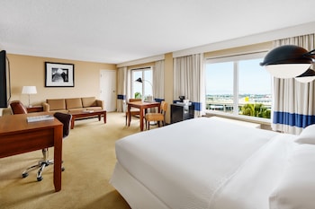 Premium bedding, pillowtop beds, in-room safe, desk at Four Points By Sheraton Los Angeles Intl Airport