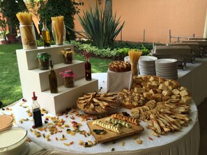 Outdoor banquet area