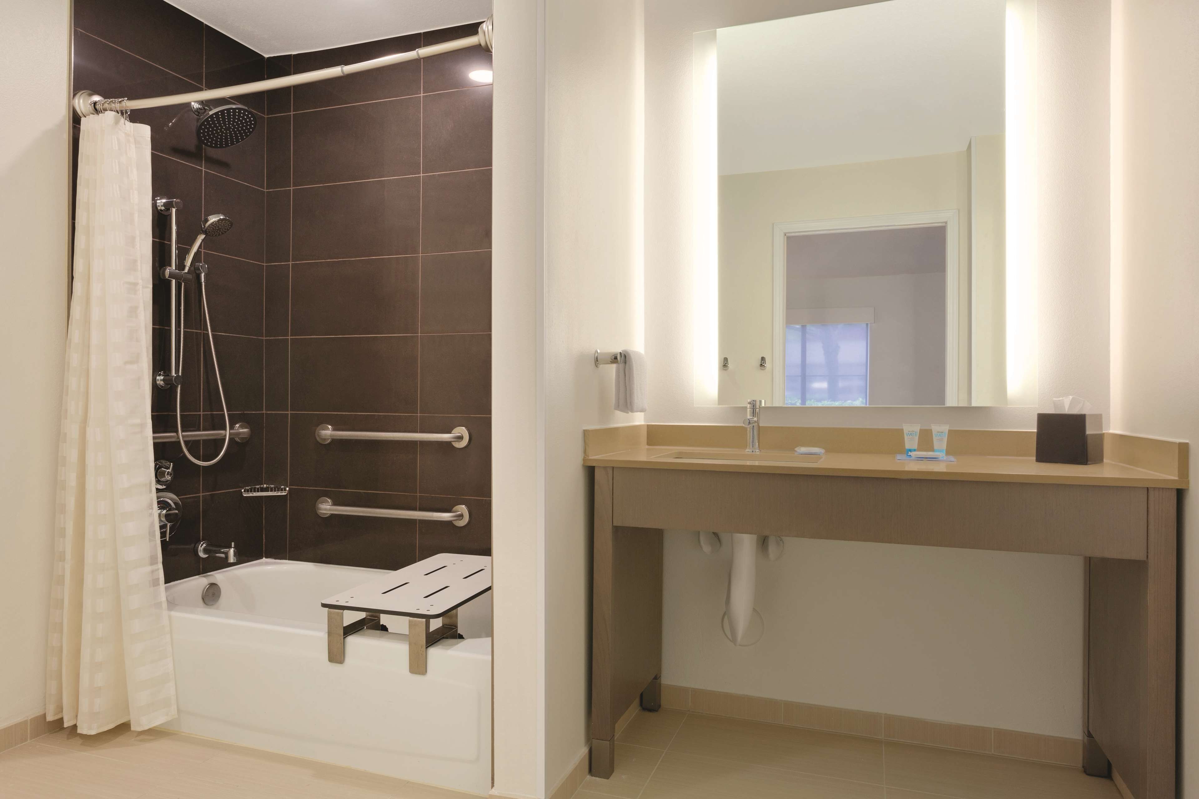 free toiletries, hair dryer, towels