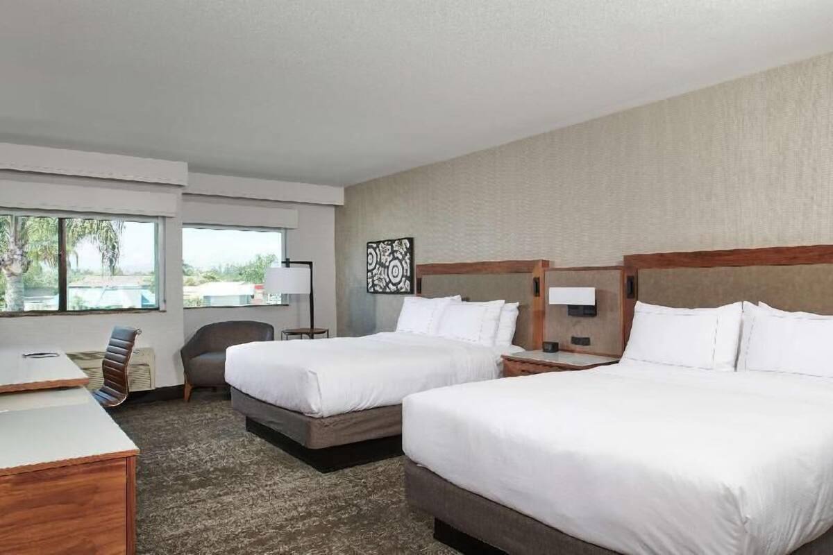 In-room safe, desk, laptop workspace, blackout curtains