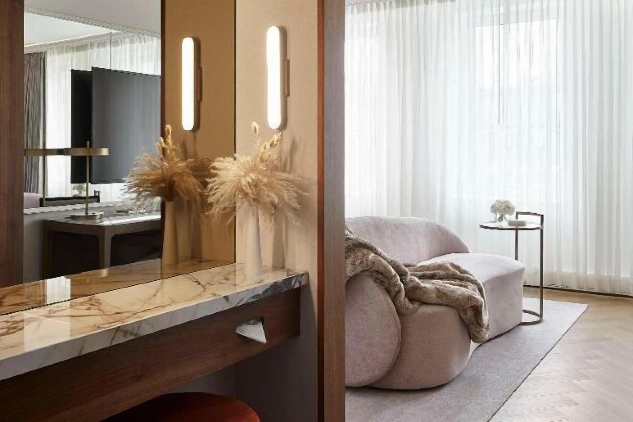 55-inch flat-screen TV with cable channels, TV, iPod dock