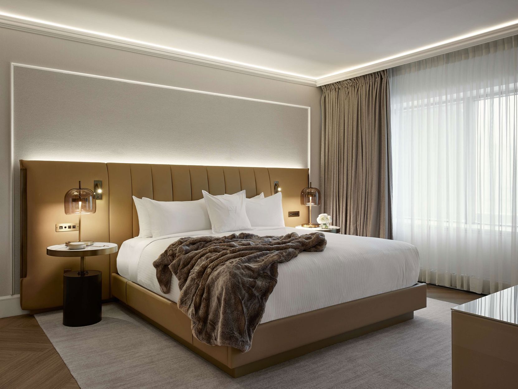 Premium bedding, down comforters, Select Comfort beds, minibar