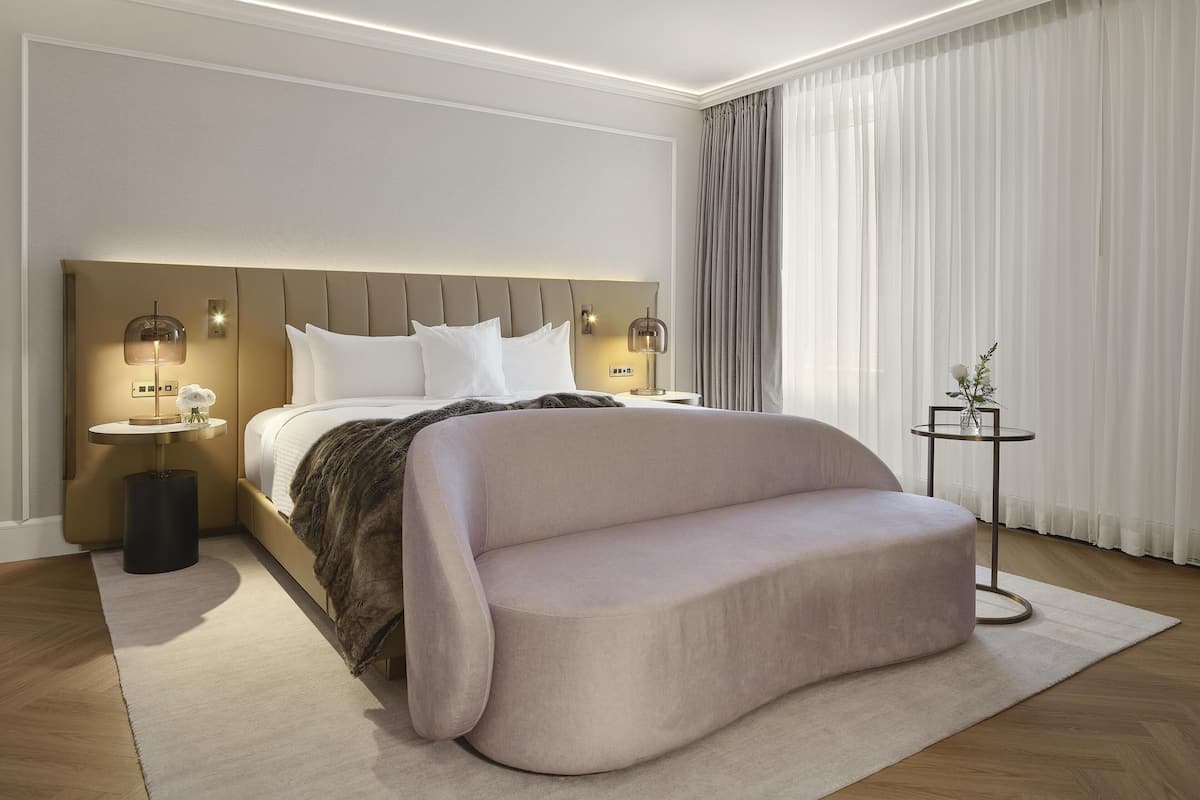 Premium bedding, down comforters, Select Comfort beds, minibar