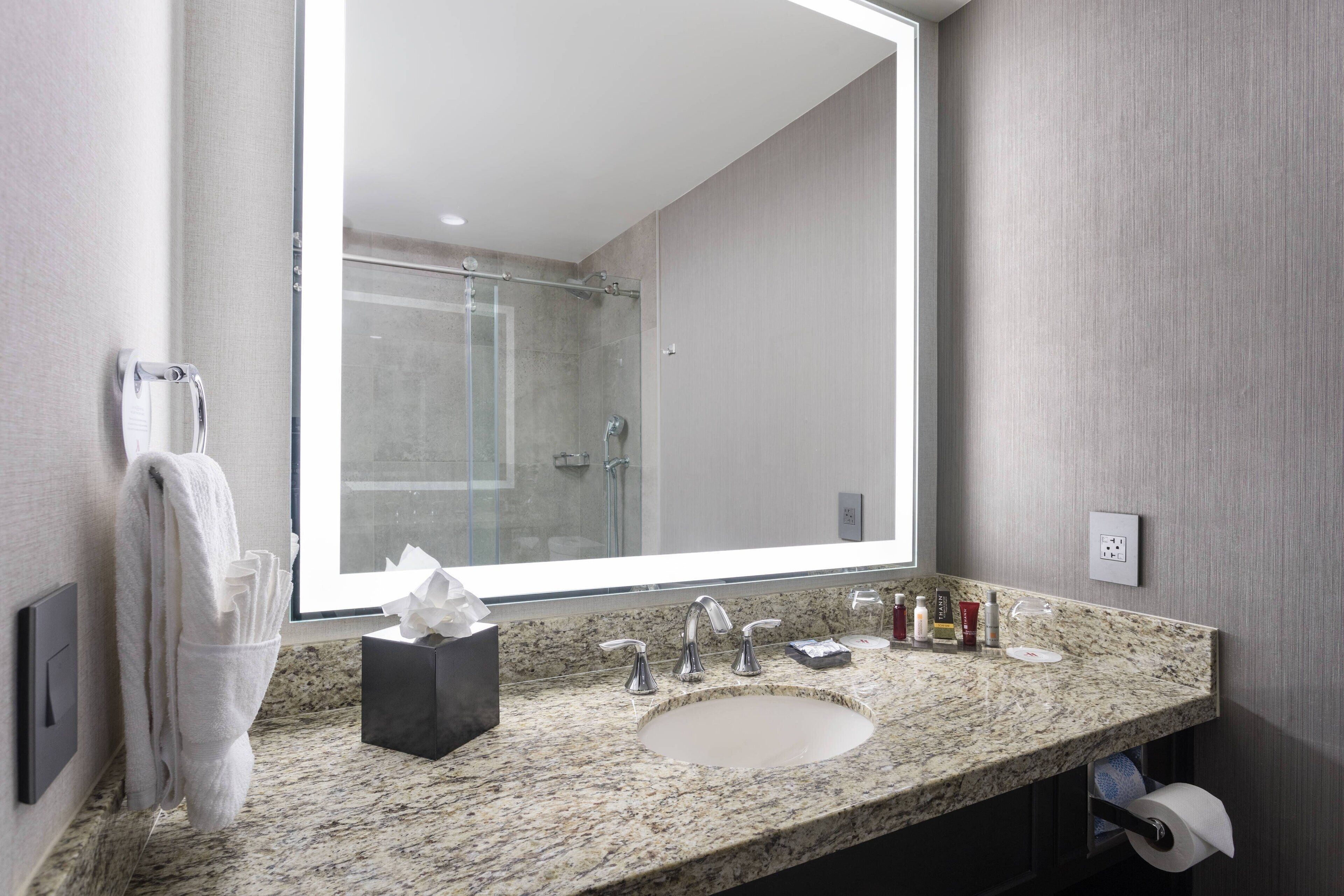 free toiletries, hair dryer, towels, soap