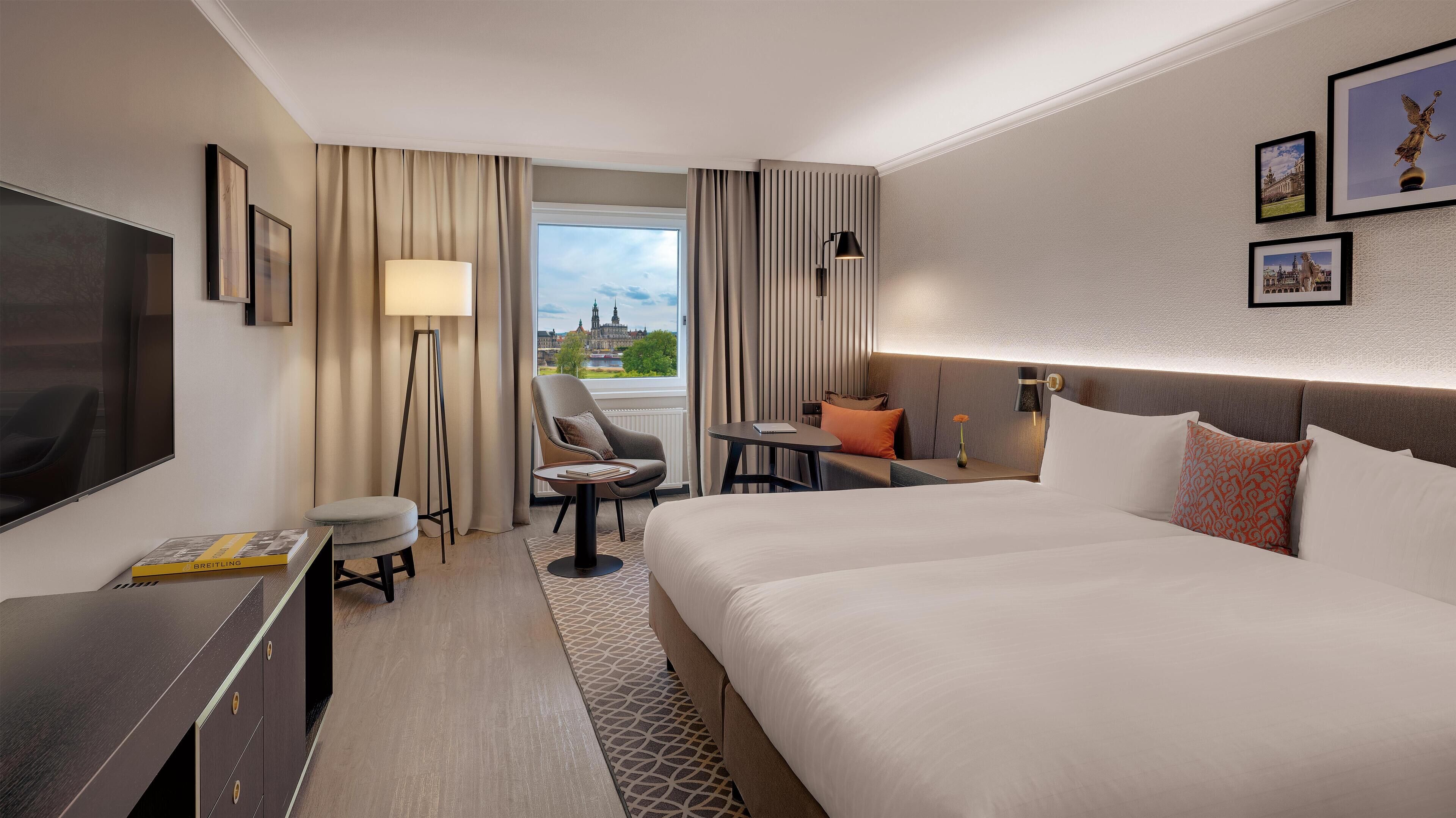 Ropa de cama de alta calidad y minibar 