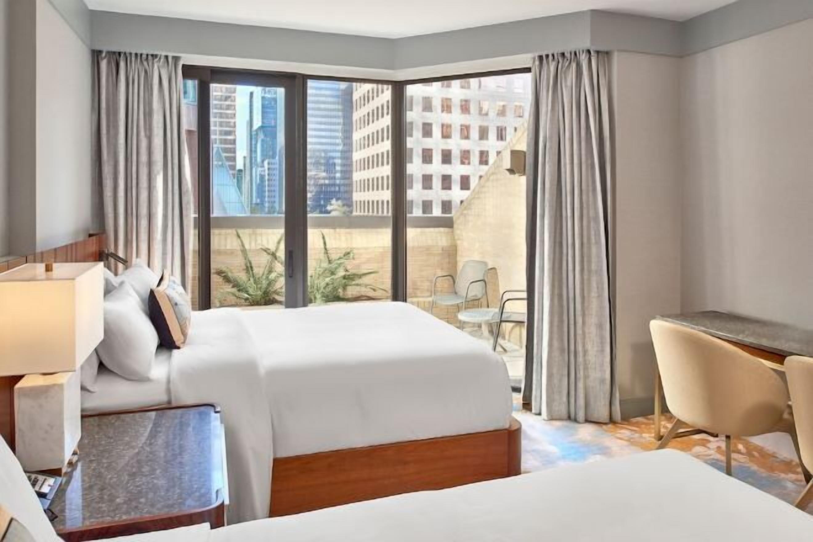 1 bedroom, hypo-allergenic bedding, down comforters, in-room safe