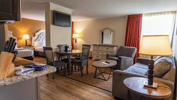Studio Suite, 2 Queen Beds, Non Smoking, Kitchenette | Living area | 32-inch flat-screen TV with cable channels, TV, iPod dock