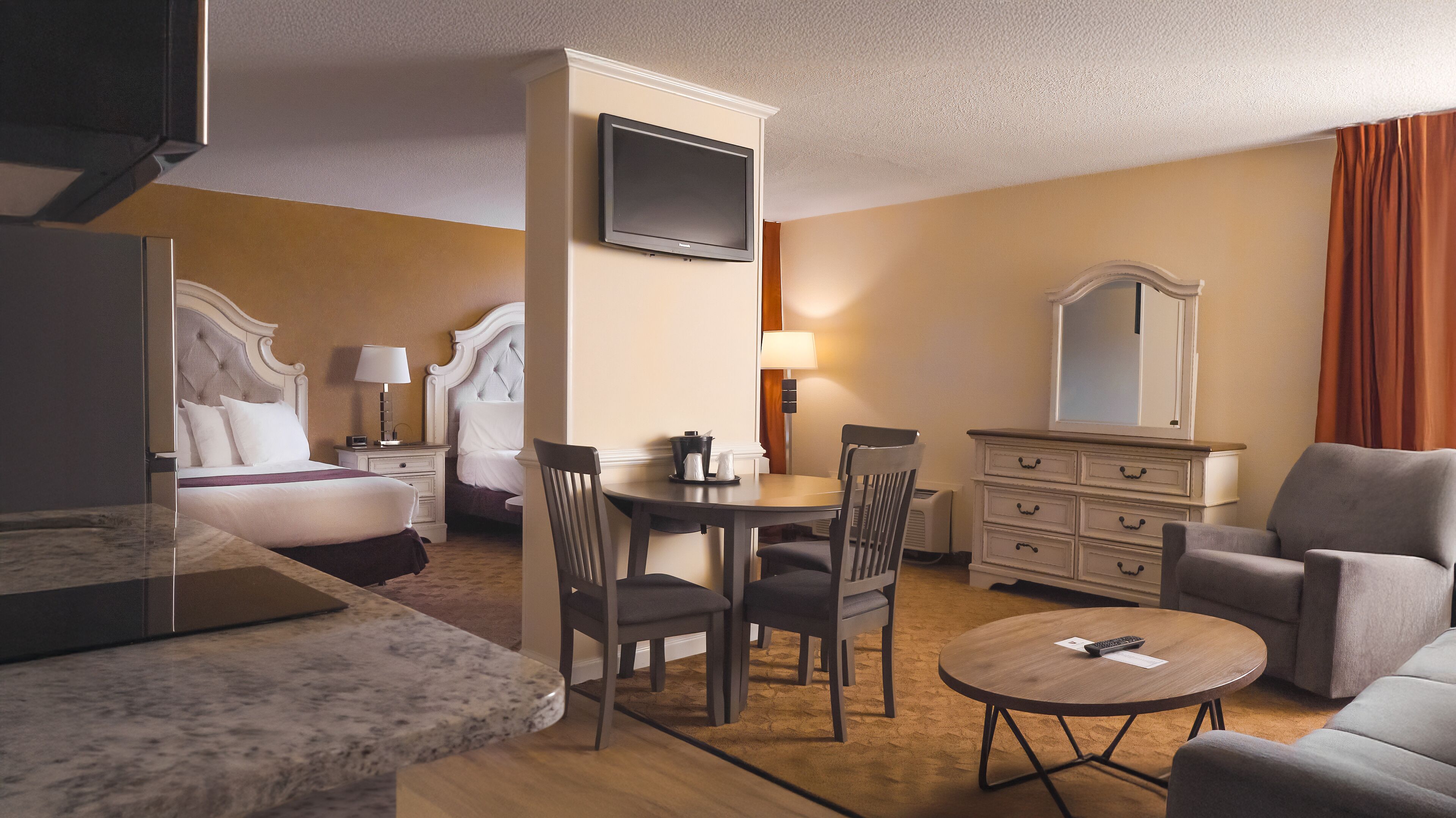 Studio Suite, 2 Queen Beds, Non Smoking, Kitchenette | Premium bedding, pillowtop beds, desk, blackout drapes